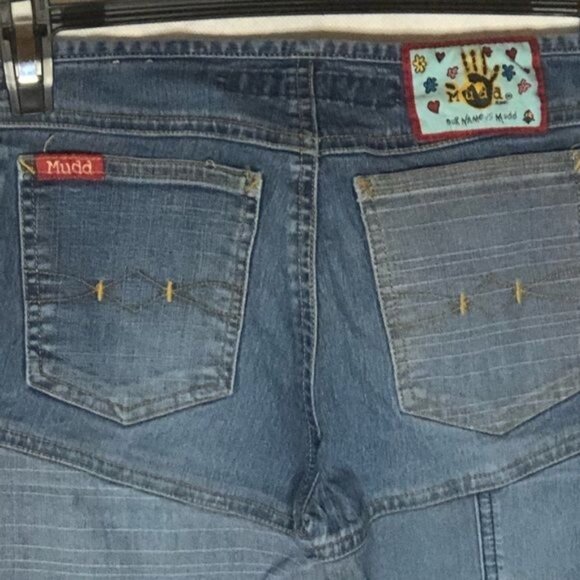mudd light wash patches blue jeans pockets zipper button 8 kids READ - Picture 8 of 14